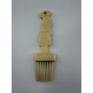 VINTAGE Plastic Figural HANDLE CHEF Pastry Brush 70's Empire Gold VGC